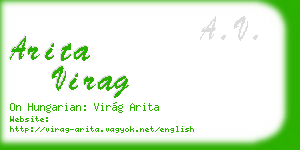 arita virag business card